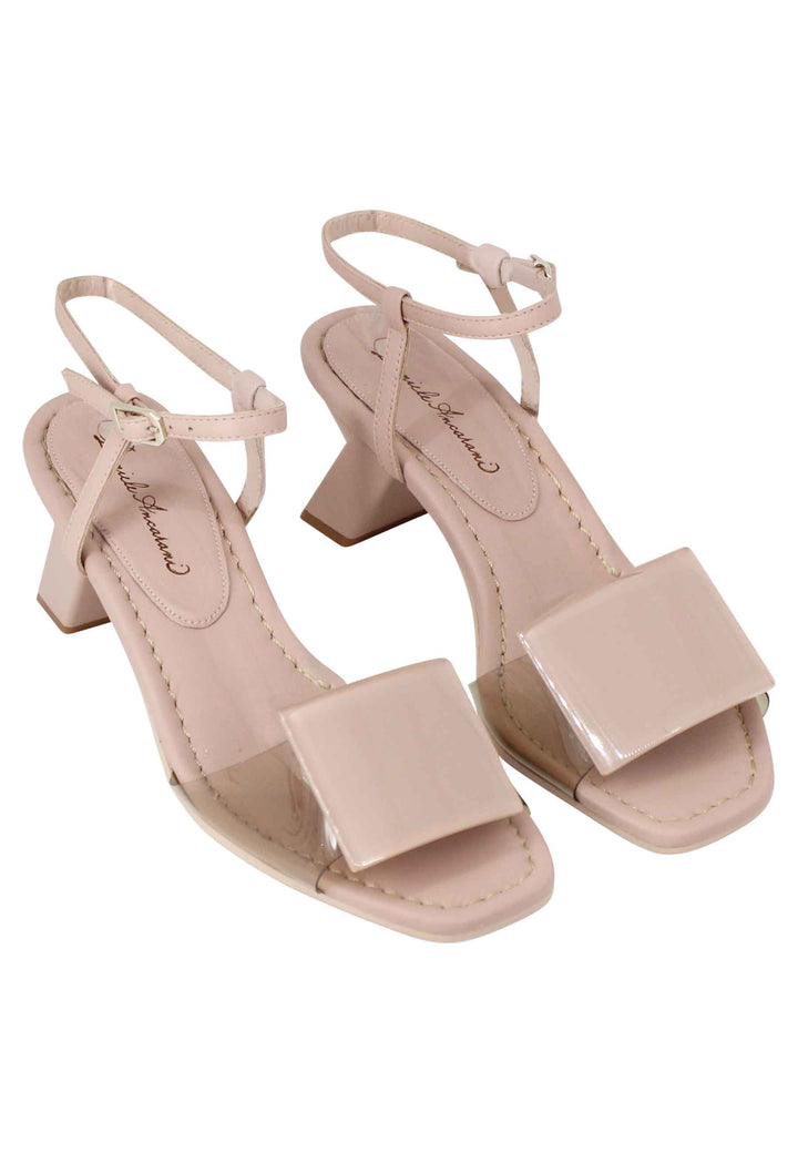 Spatarella Sandali donna in pelle nude con accessorio in tinta 2025
