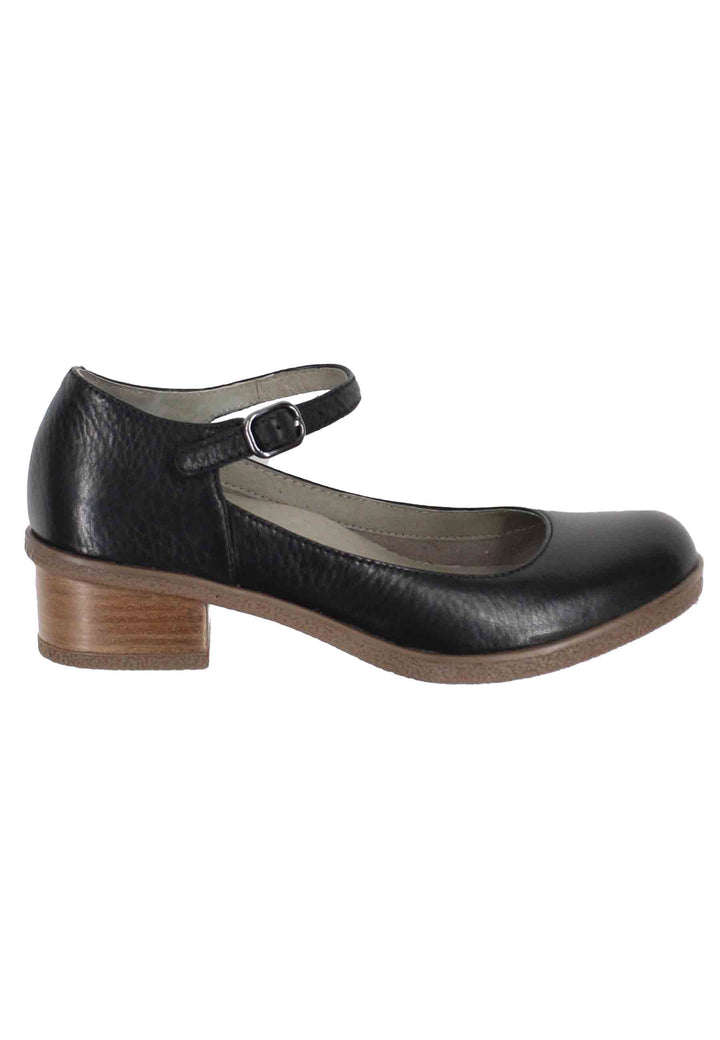 Spatarella Decollete donna whaterproff in pelle nera con suola in gomma In Linea