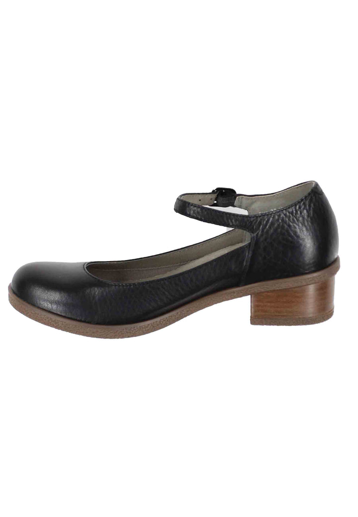Spatarella Decollete donna whaterproff in pelle nera con suola in gomma In Linea