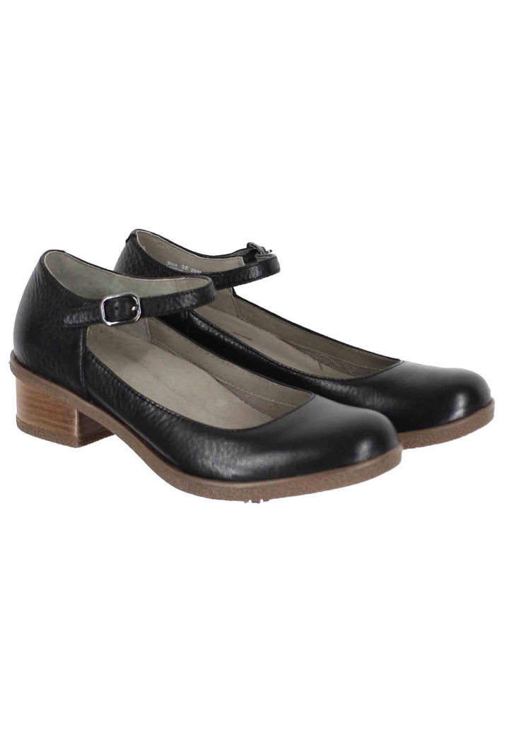 Spatarella Decollete donna whaterproff in pelle nera con suola in gomma In Linea