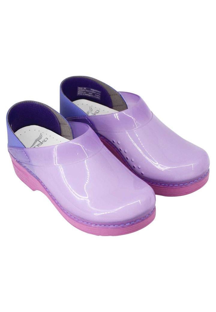 Spatarella Zoccoli donna in plexy viola con pelle lilla Qualità Garantita