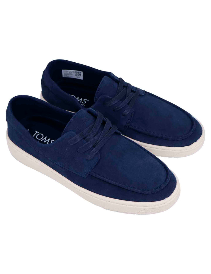 Spatarella Stringate uomo in camoscio blu con suola in gomma Acquista Ora