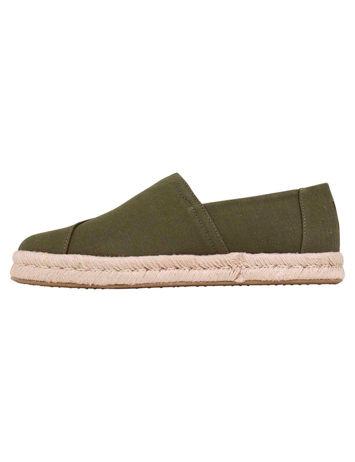 Spatarella Espadrillas uomo in tela verde con suola in corda Consegna Veloce