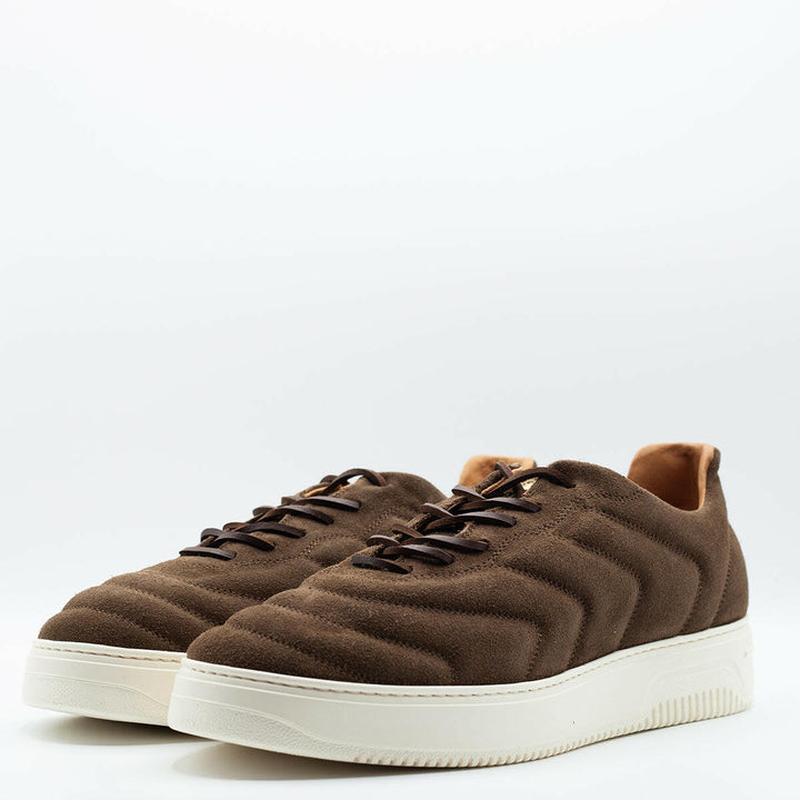 Spatarella Sneakers da uomo Bomber in camoscio marrone Prezzo Ridotto