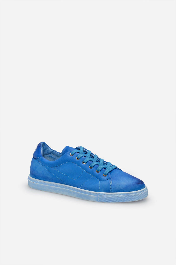 Spatarella Sneakers uomo N.100 in pelle celeste vintage Economico