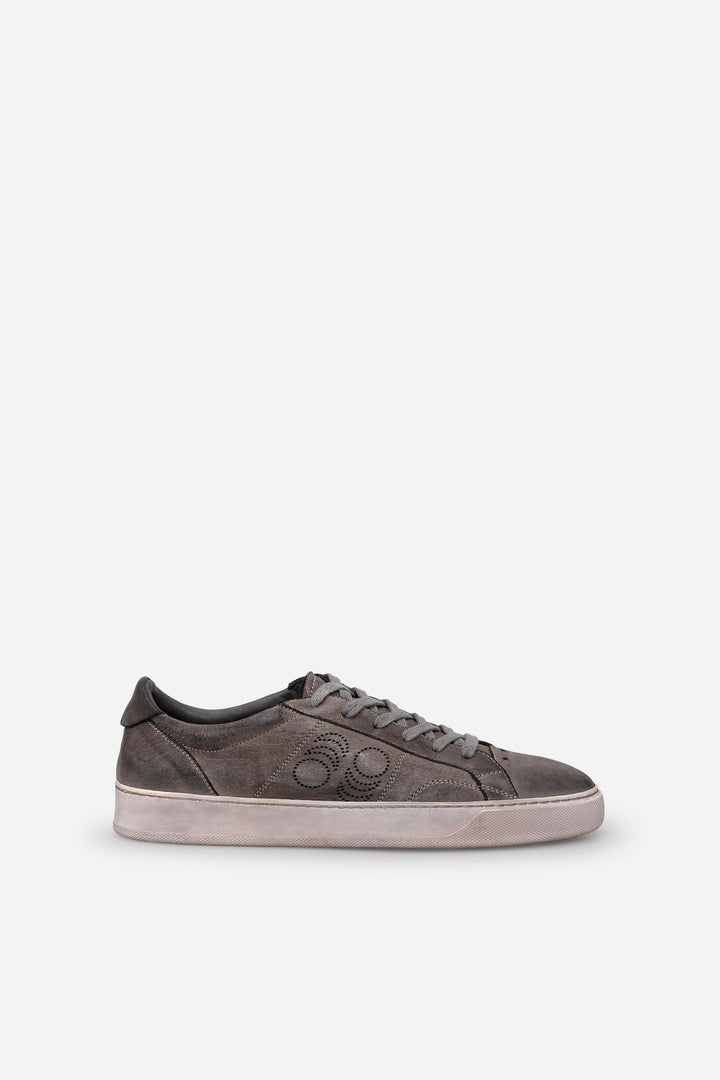 Spatarella Sneakers uomo Del Bello in pelle grigia effetto vintage Offerte