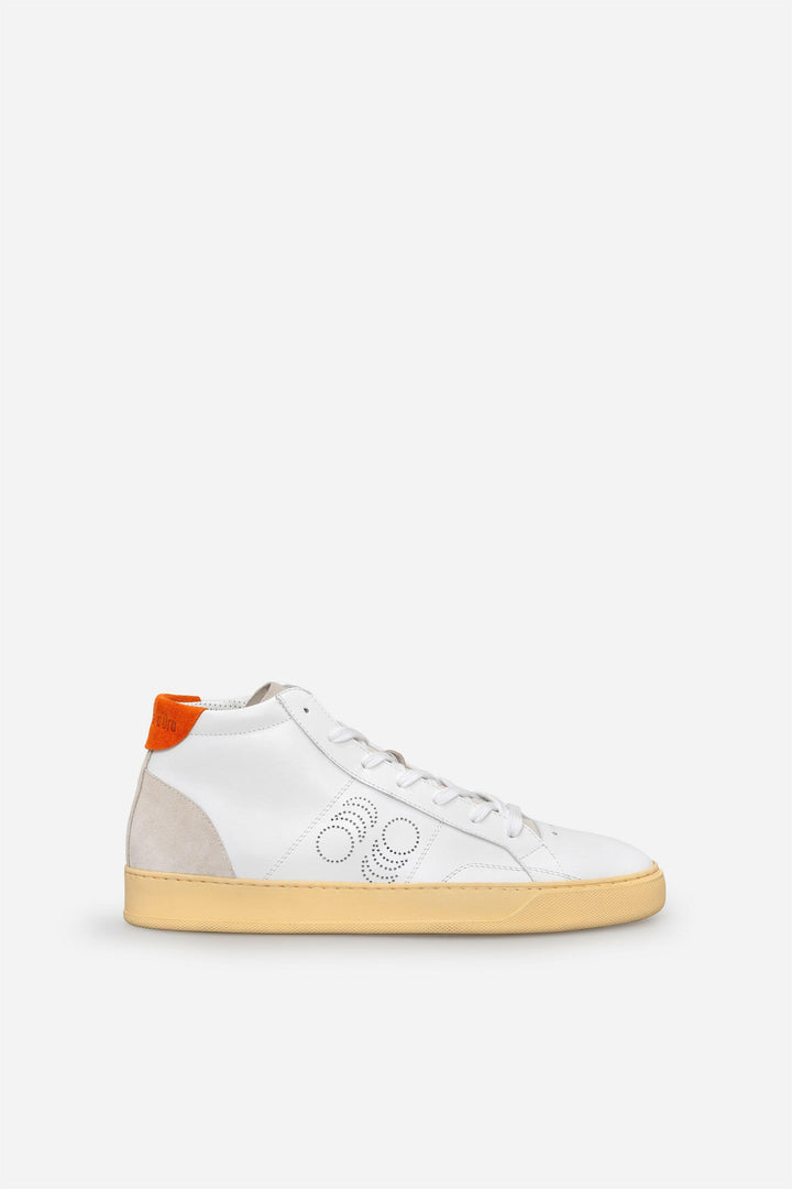Spatarella Sneakers uomo Del Bello Mid in pelle bianca Vendita Calda