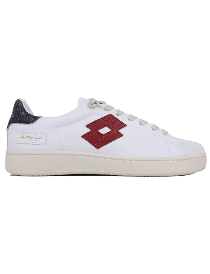 Spatarella Snekaers uomo in pelle bianca autograph Vendita Economica