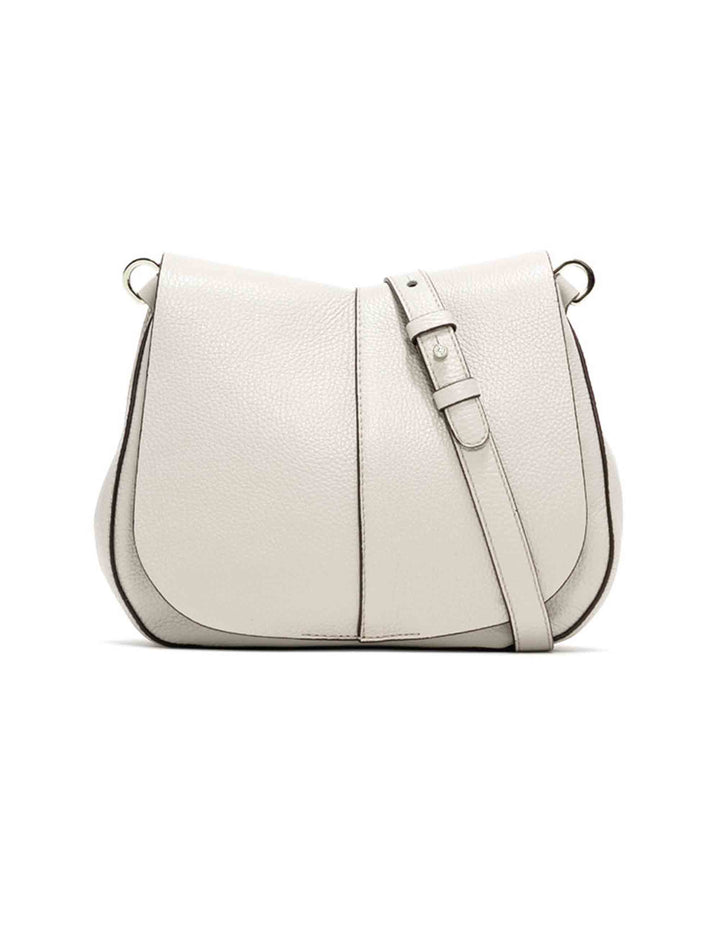 Spatarella Borse a spalla donna Helena Round in pelle panna con doppia tracolla Vendite Flash