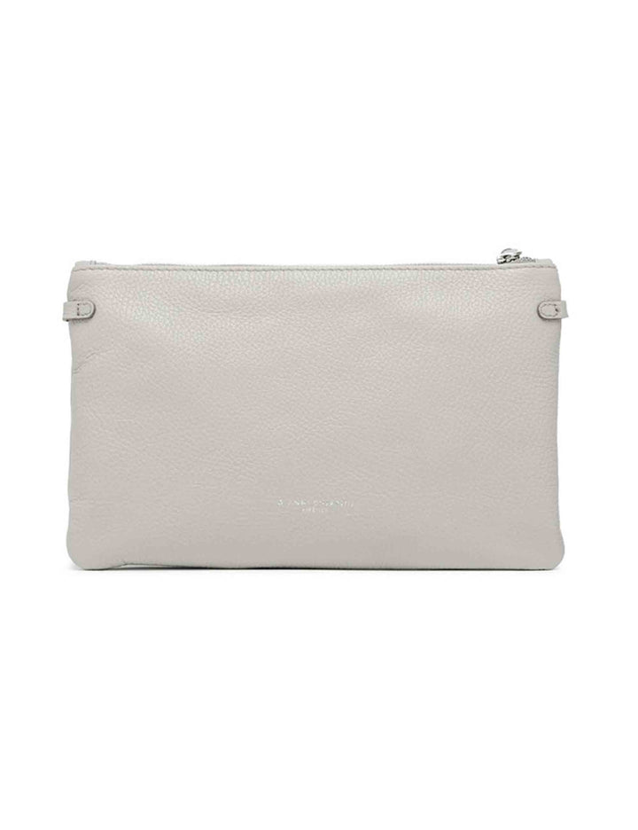 Spatarella Borse donna pochette Hermy in pelle grigia con manico a bracciale e tracolla in pelle Negozio