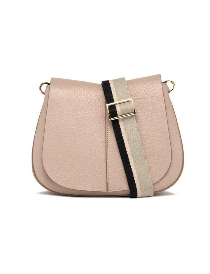 Spatarella Borse a spalla donna Helena Round in pelle phard con doppia tracolla Italia