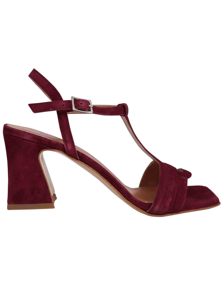 Spatarella Sandali slingback donna in camoscio bordeaux con punta quadra Acquista Ora