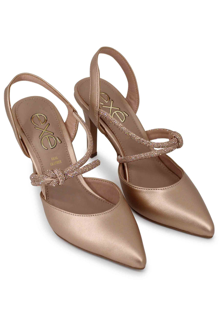 Spatarella Decollete slingback donna in eco pelle rosa lame tacco alto Sottocosto