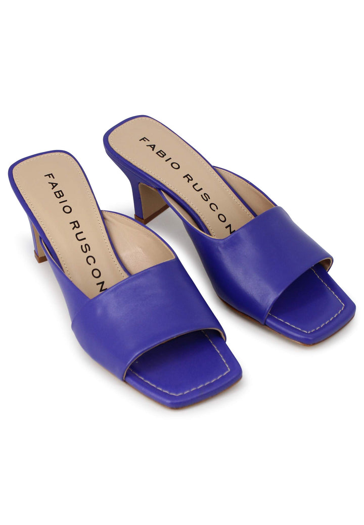 Spatarella Sandali donna in pelle viola con punta quadra Outlet