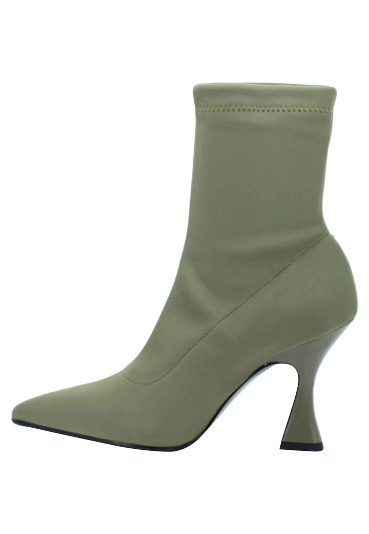 Spatarella Stivaletti donna in tessuto elasticizzato militare tacco alto punta a punta Offerta Giorno del Papà