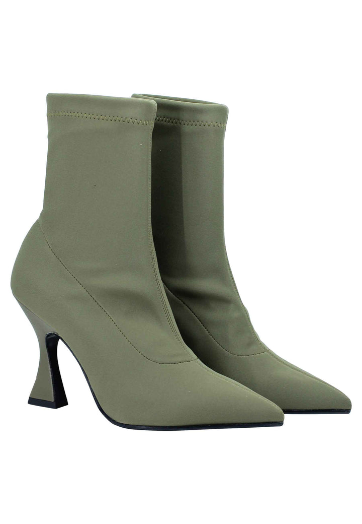 Spatarella Stivaletti donna in tessuto elasticizzato militare tacco alto punta a punta Offerta Giorno del Papà