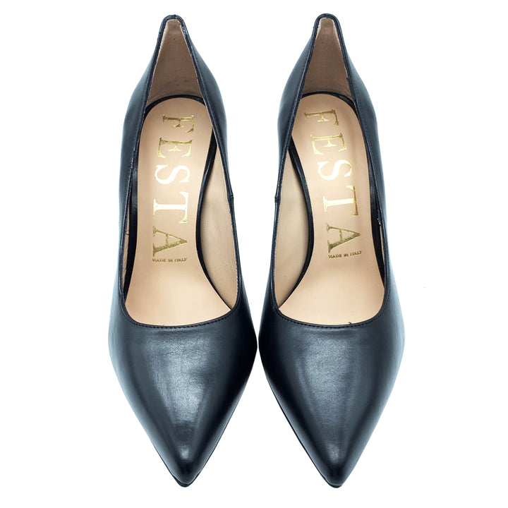Spatarella Calzature Donna Décolleté In Pelle Blu Con Tacco A Spillo Offerte