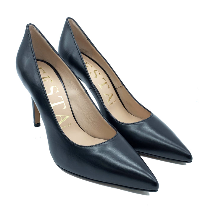 Spatarella Calzature Donna Décolleté In Pelle Blu Con Tacco A Spillo Offerte
