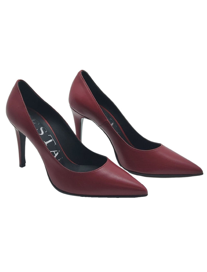 Spatarella Calzature Donna Décolleté In Pelle Bordeaux Con Tacco Alto A Spillo Smaltimento dello stoccaggio
