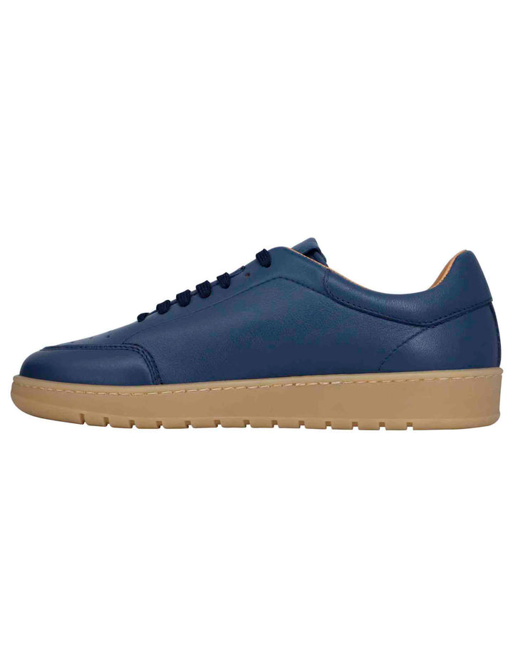 Spatarella Sneakers uomo in pelle celeste con suola in gomma ambra 2025