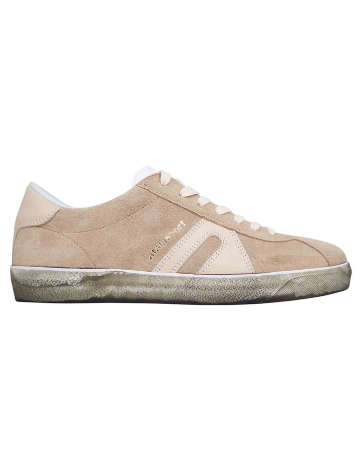 Spatarella Sneakers uomo in camoscio beige Vendita
