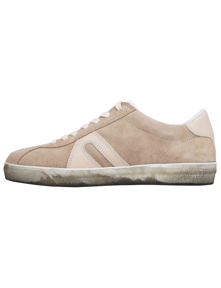 Spatarella Sneakers uomo in camoscio beige Vendita