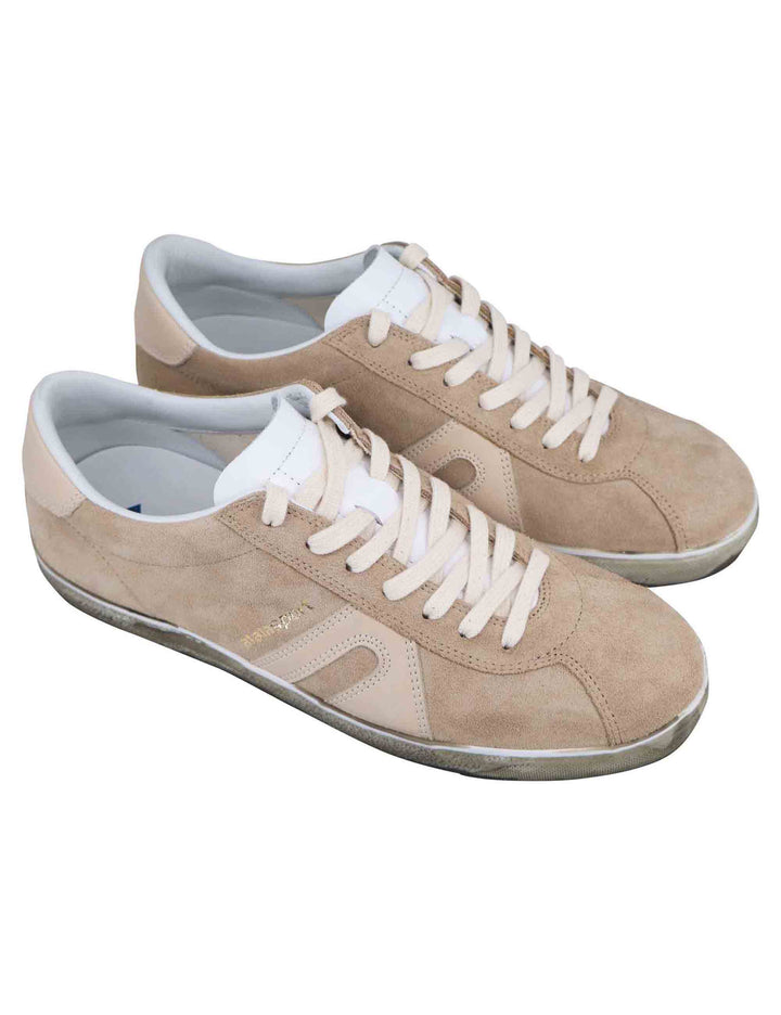 Spatarella Sneakers uomo in camoscio beige Vendita