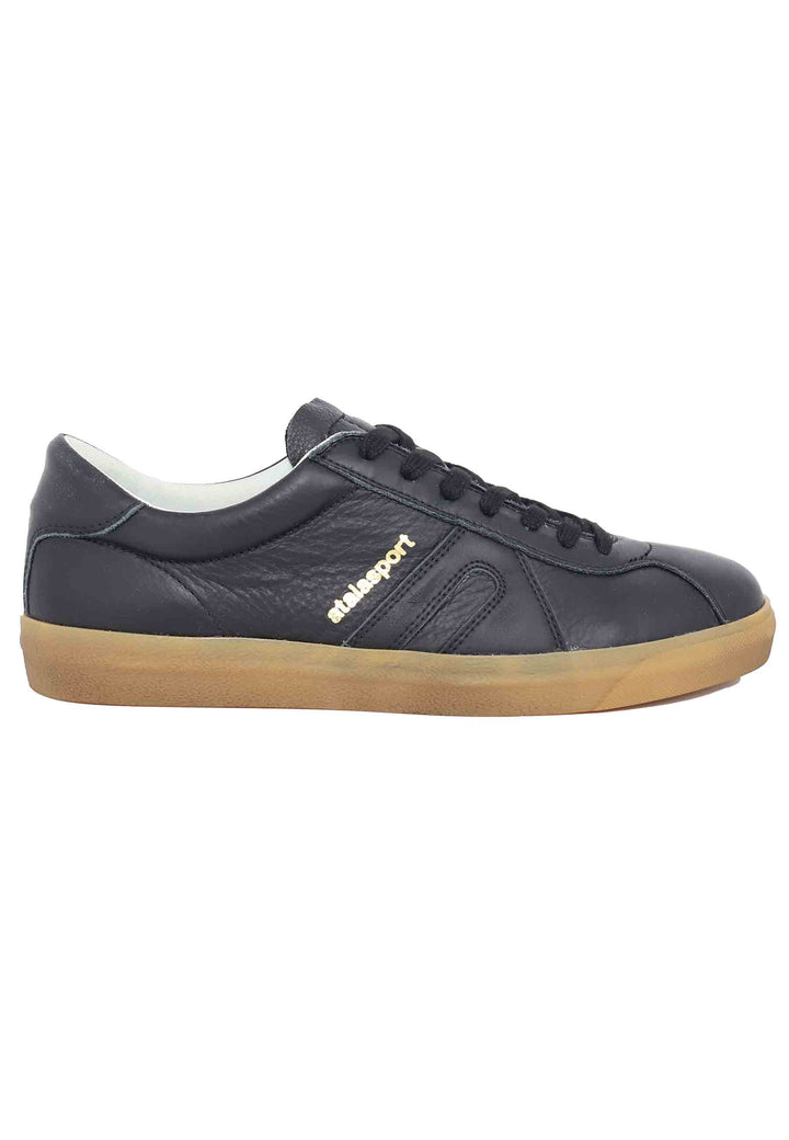 Spatarella Sneakers uomo in pelle nera Promozione