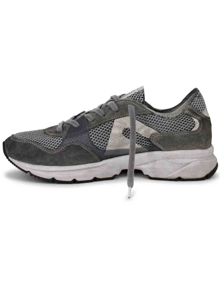 Spatarella Sneakers uomo in tessuto tecnico grigio con camoscio in tinta e suola vibram Soddisfazione Garantita