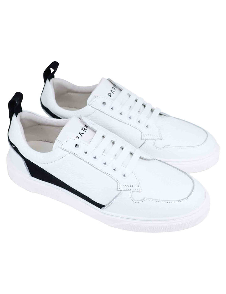 Spatarella Sneakers uomo in pelle bianca Negozi Online