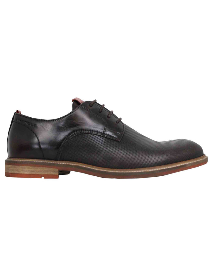 Spatarella Stringate uomo Caye in pelle marrone con suola in gomma Consegna Veloce