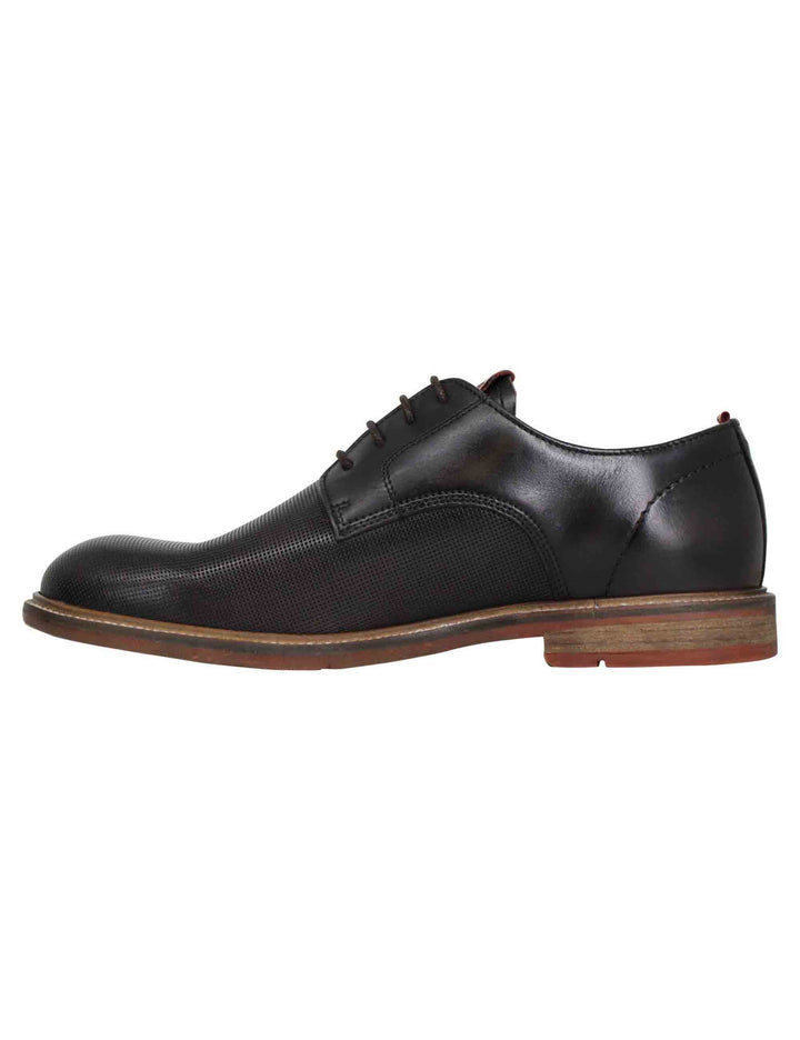 Spatarella Stringate uomo Caye in pelle marrone con suola in gomma Consegna Veloce