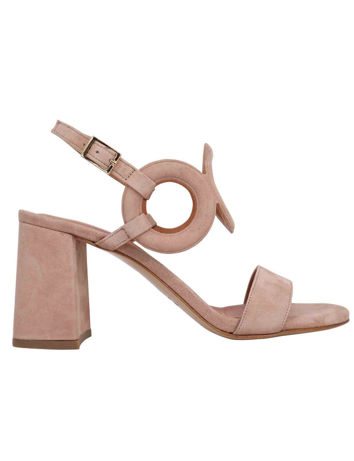 Spatarella Sandali slingback donna in camoscio beige con tacco alto e punta tonda Sottocosto