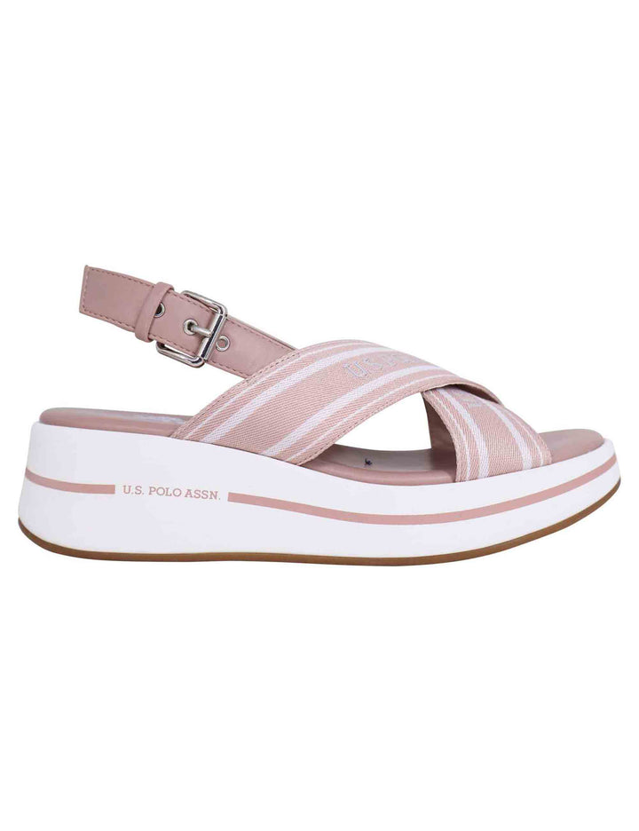 Spatarella Sandali slingback donna in tessuto nude con zeppa in gomma Online
