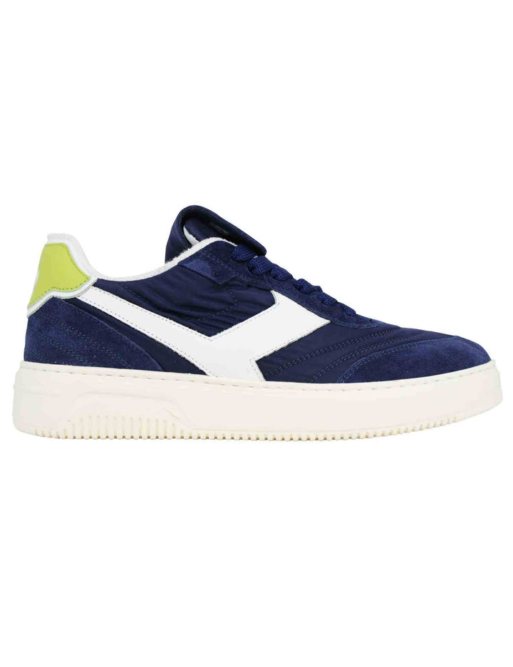 Spatarella Sneakers uomo Pdo in pelle e tessuto blu Italia