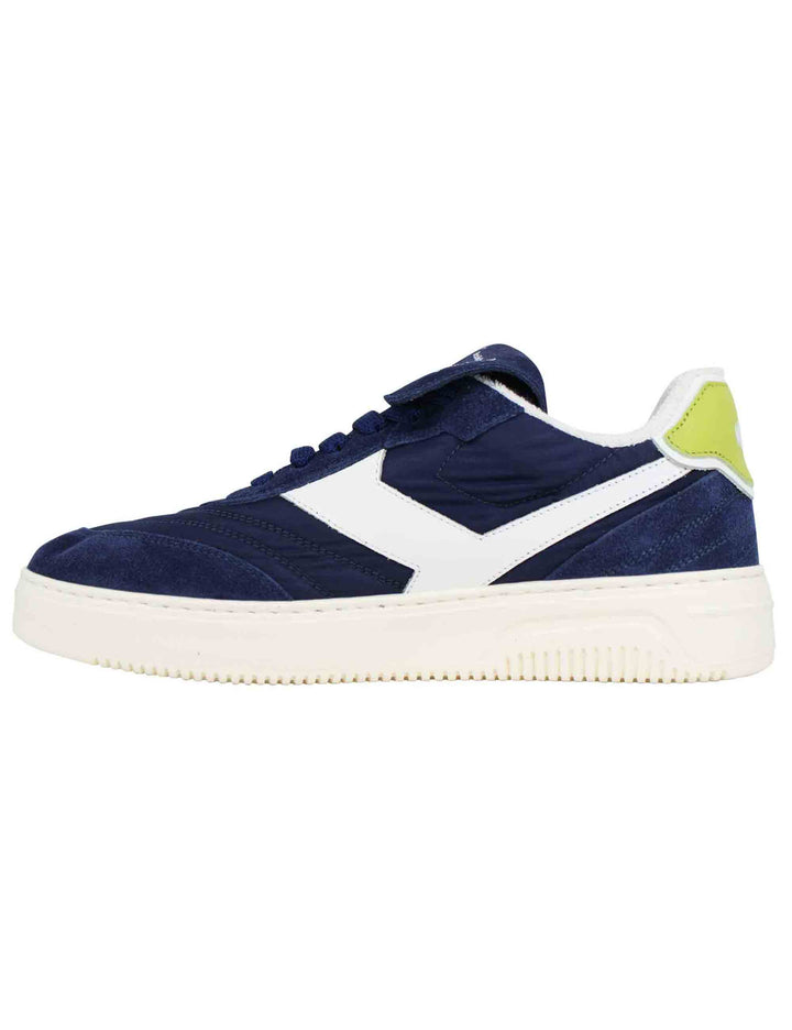Spatarella Sneakers uomo Pdo in pelle e tessuto blu Italia