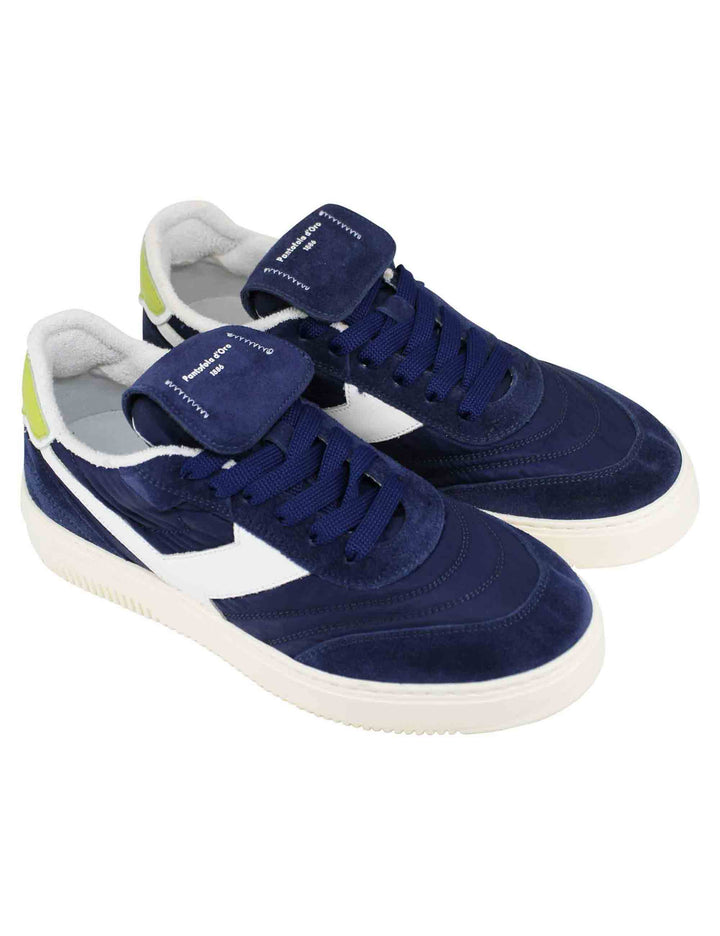 Spatarella Sneakers uomo Pdo in pelle e tessuto blu Italia