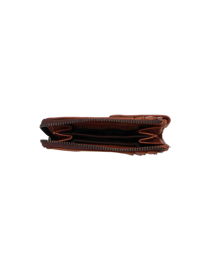 Spatarella Portacarte uomo con zip in pelle vintage cuoio Shopping Online
