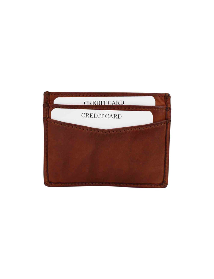 Spatarella Portacarte uomo in pelle vintage cuoio Sottocosto