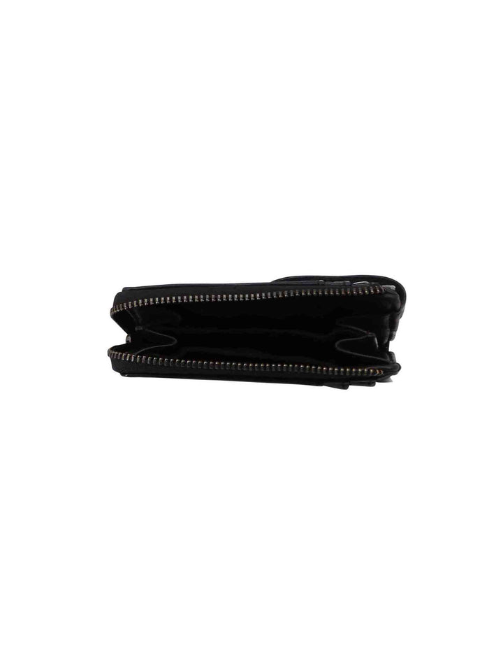 Spatarella Portacarte uomo con zip in pelle vintage nero Convenienza