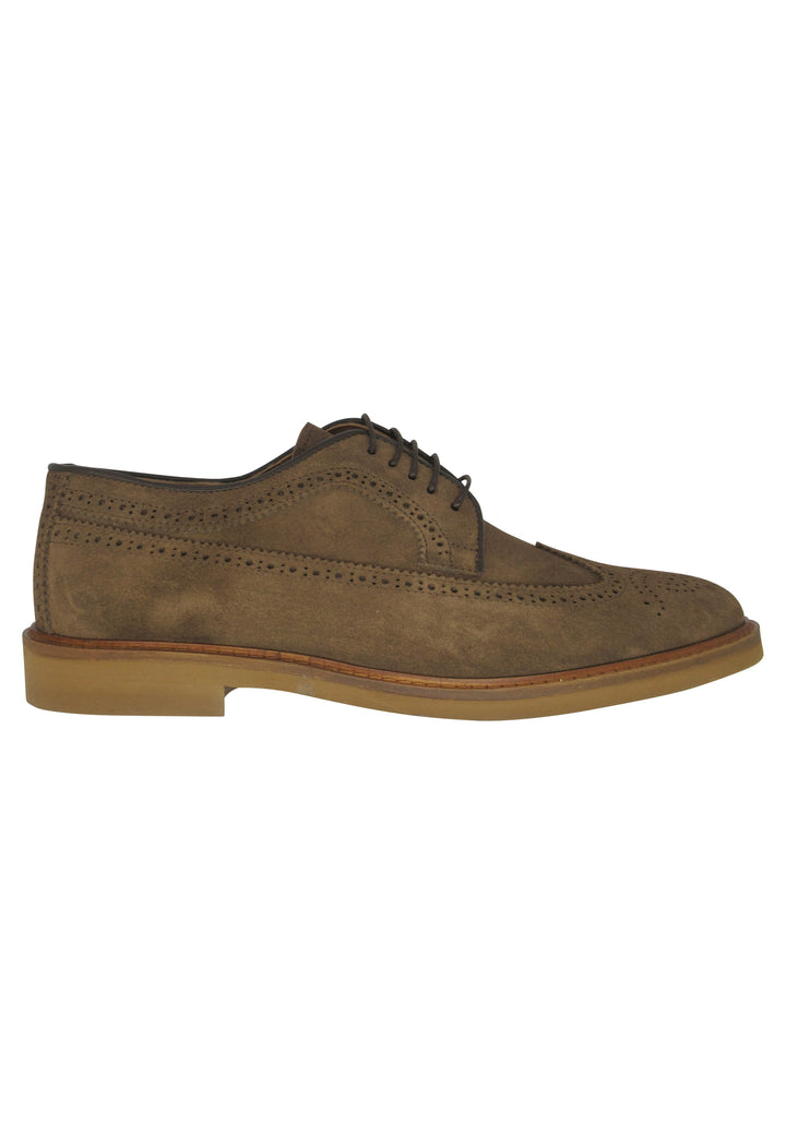 Spatarella Stringate uomo in camoscio sigaro con fondo gomma ultra leggero Sconto