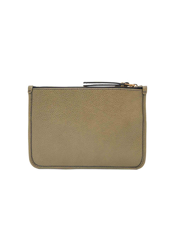 Spatarella Borsa donna pochette Debbie New in pelle verde con tracolla in tessuto Vendita Calda