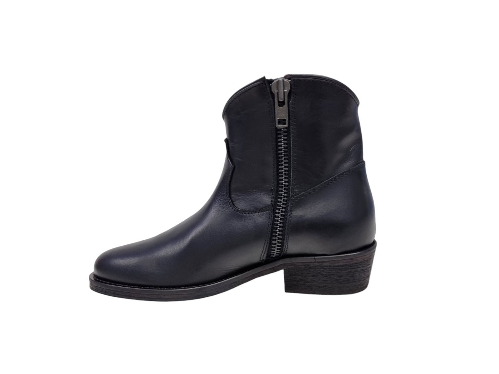 Via Roma 15 Tronchetto texano zip pelle nera 1476 - Via Roma 15 Promozione