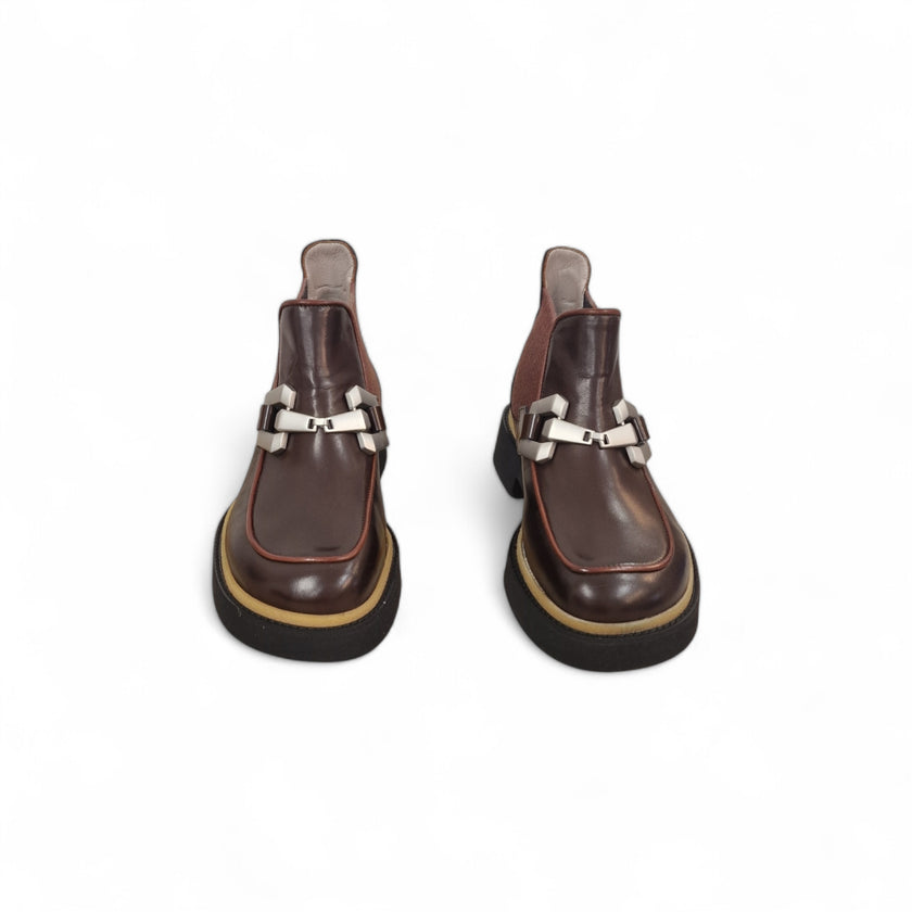 Viola Ricci Alice - Stivaletto beatles pelle cioccolato - rhum Qualità