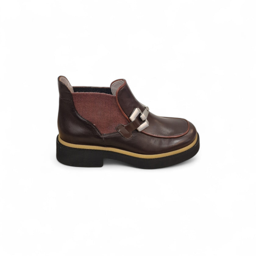 Viola Ricci Alice - Stivaletto beatles pelle cioccolato - rhum Qualità
