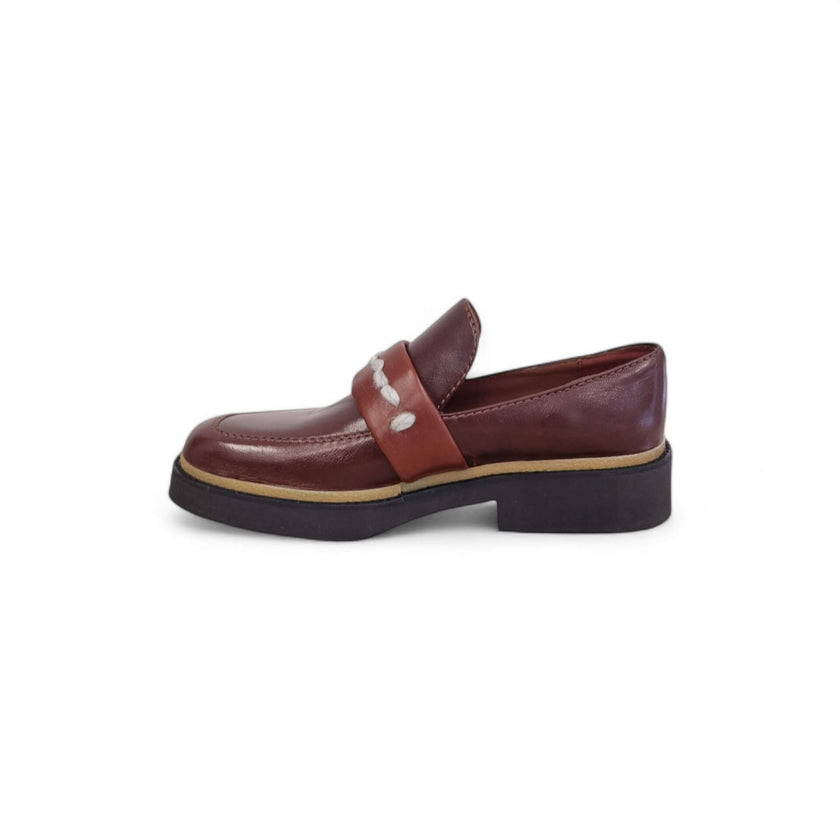 Viola Ricci Alice - Mocassino pelle mogano - rhum Promozione