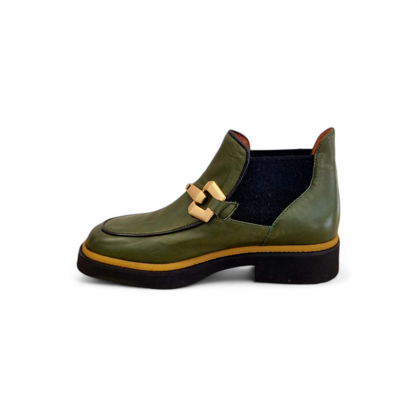 Viola Ricci Alice - Stivaletto beatles pelle verde Qualità Garantita