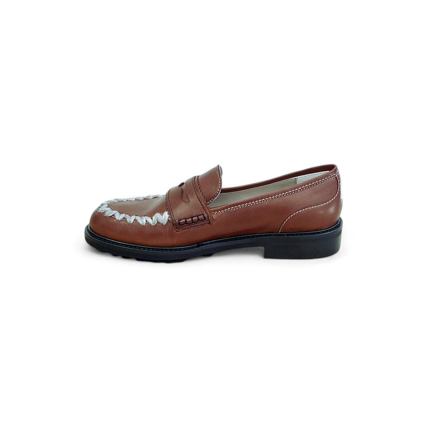 Viola Ricci Gaia - Mocassino nappa glove rhum - lana Affare Del Giorno