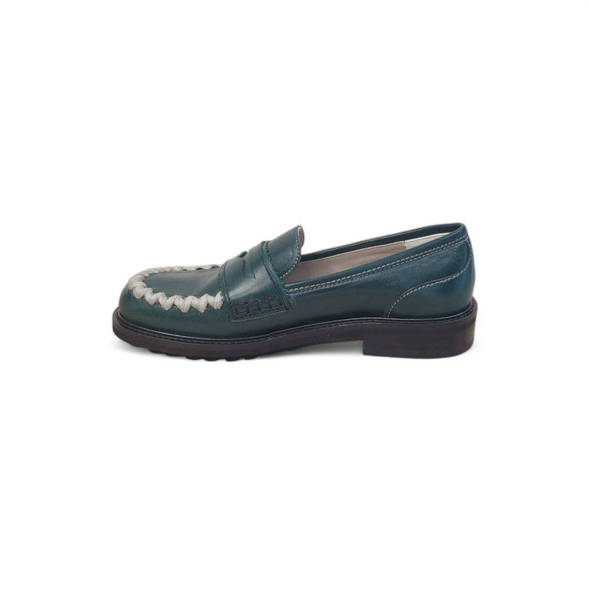 Viola Ricci Gaia - Mocassino nappa glove verde - lana Convenienza