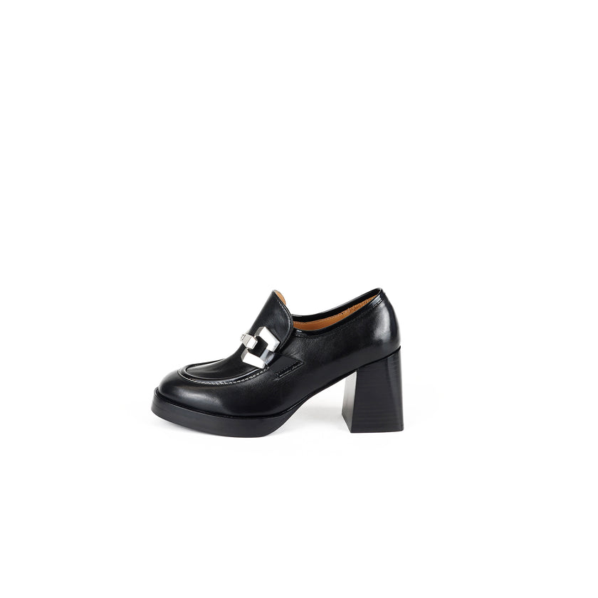 Viola Ricci Lya - Mocassino con tacco Nero Negozio